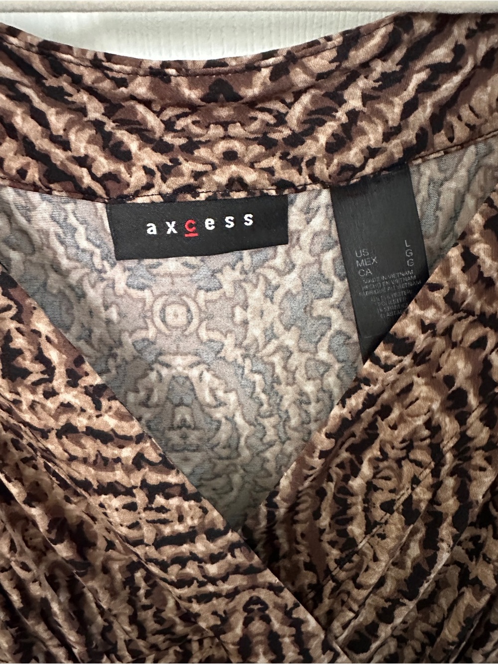 Axcess Black and Brown Sleeveless V-Neck Patterned Maxi Dress - Picture 3 of 3